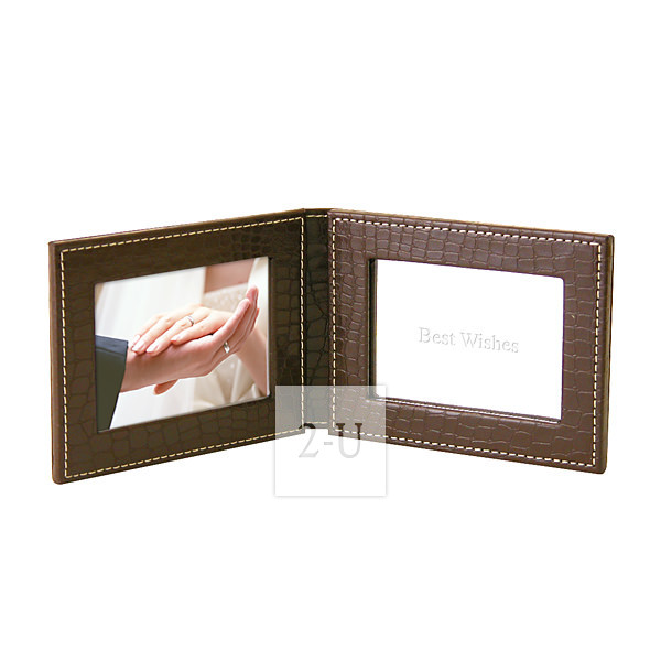 棕色皮夹式化妆镜