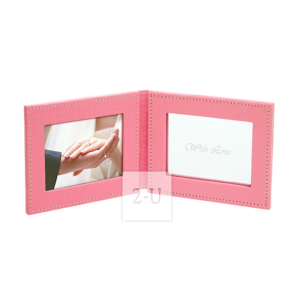 浅桃红色皮夹式化妆镜