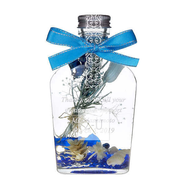 永生花浮游花瓶植物标本瓶（Herbarium） M号 宝蓝色