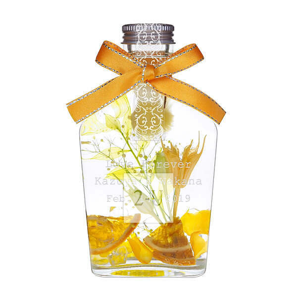 永生花浮游花瓶植物标本瓶（Herbarium） M号 柠檬黄