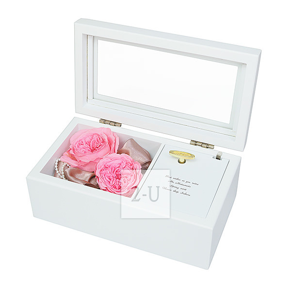 保鲜花音乐盒 大粉色玫瑰经典款