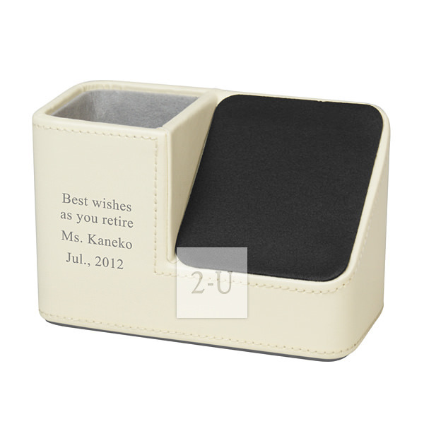 笔筒眼镜收纳盒兼 iPhone 台手机座 白色