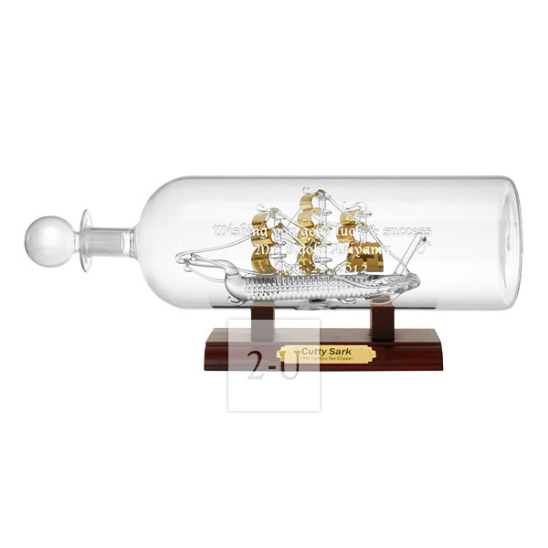 Mayflower Glass 一帆风顺手工艺术玻璃瓶摆件 快船 Cutty Sark 号