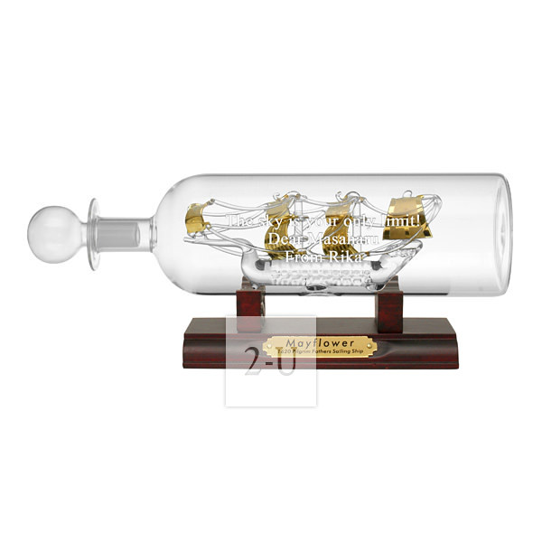 Mayflower Glass 一帆风顺手工艺术玻璃瓶摆件 五月花号