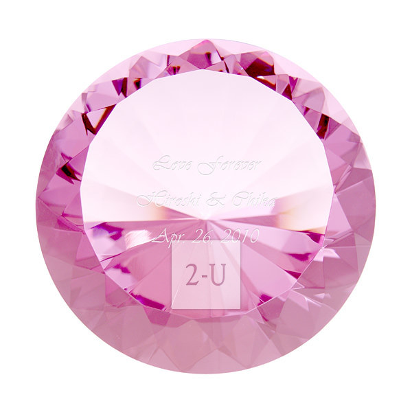 钻石水晶摆件 紫红