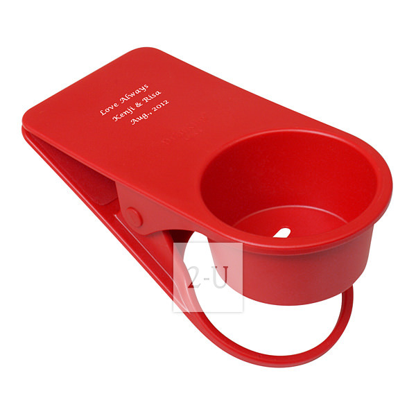 创意夹子式杯托 红色