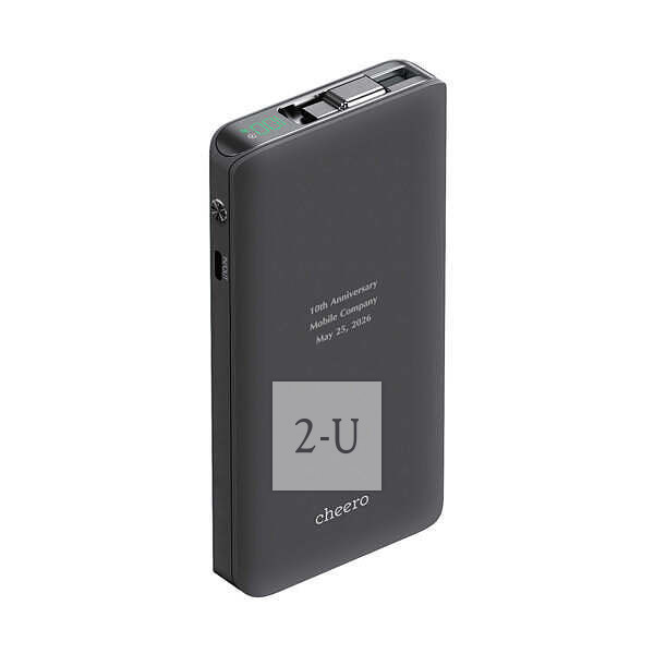 自带线移动电源充电宝 黑色