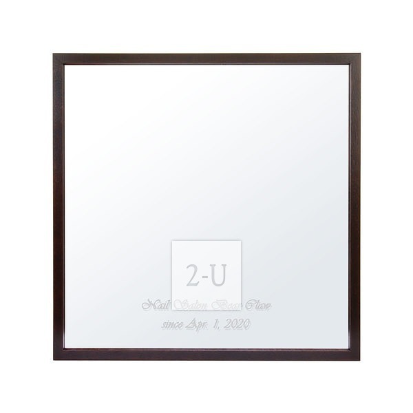 带磁铁镜子 棕色正方形