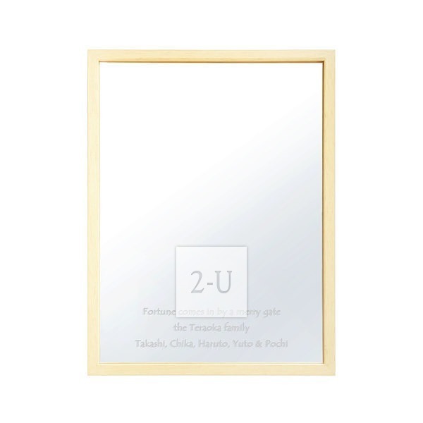 带磁铁镜子 原木色长方形