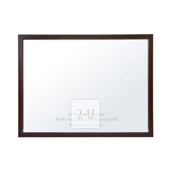 带磁铁镜子 棕色木框宽长方形
