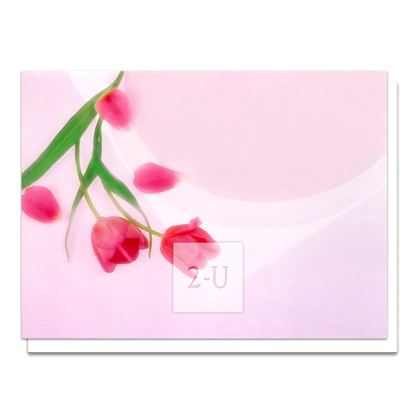 桃红郁金香贺卡