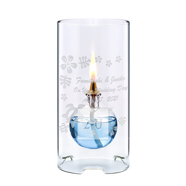 玻璃油灯 蓝色球