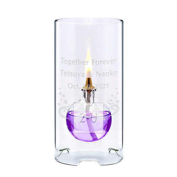 玻璃油灯 紫色球