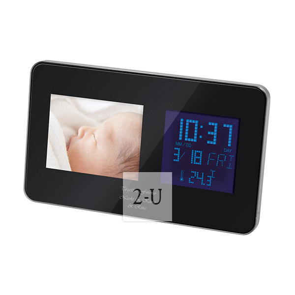 液晶电子相册 带电子钟收音机湿度计 黑色