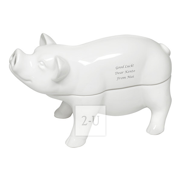 reac Japan 陶瓷小猪香熏炉盘香蚊香器 白色