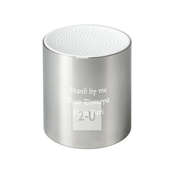 金属圆柱音响扬声器 浅银色